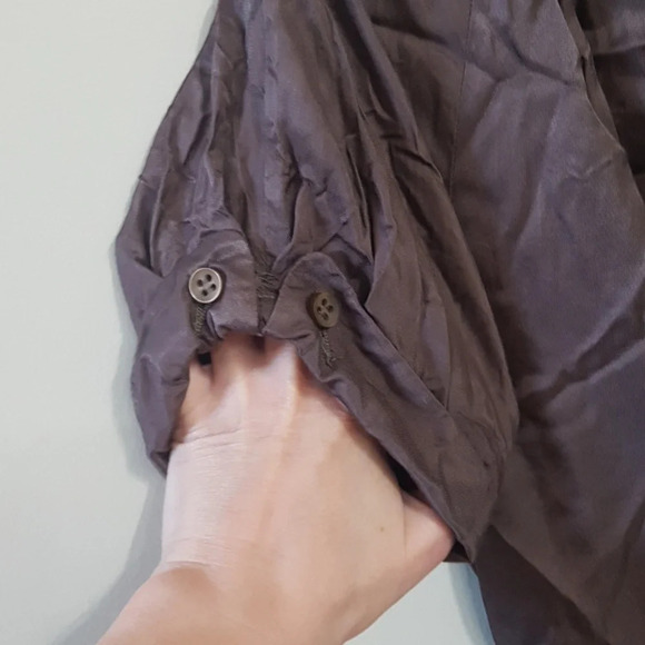 Stills brown satin v neck feminine classic french style midi dress size 8 - Picture 2 of 7